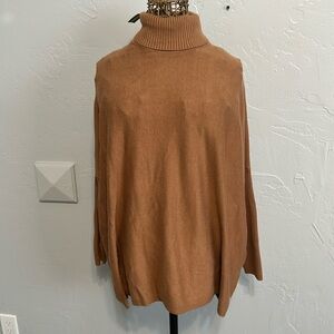 Joseph Womens Size Medium Oversized Turtleneck, Caramel Colored Sweater